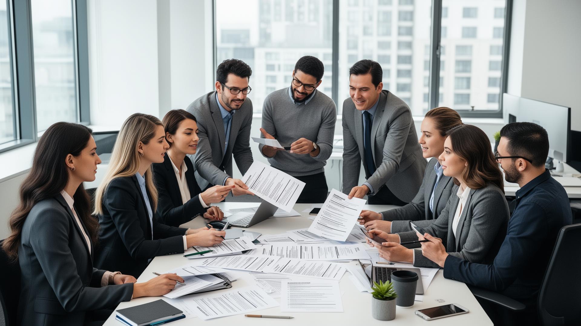 Professional resume services team - expert writers collaborating on industry-specific resumes