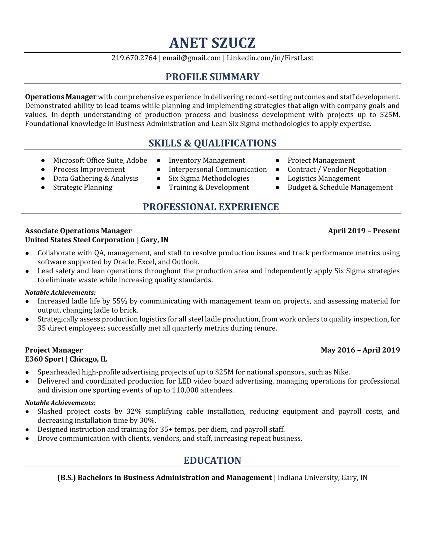 top resume - Operations Manager resume example, best resume writing service for professionals